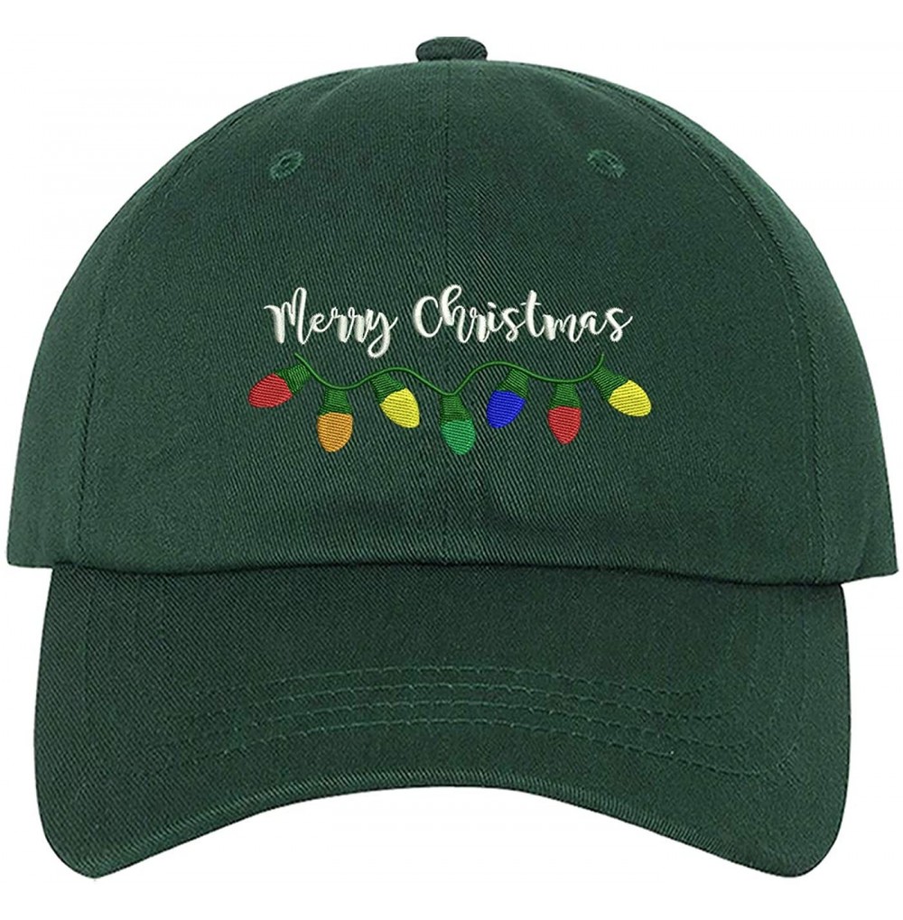 Baseball Caps Merry Christmas Baseball Cap- Christmas Party Hats Unisex - Forest Green - C818M2CHLU2