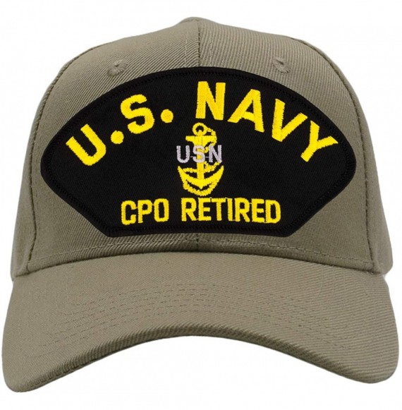 Baseball Caps US Navy CPO Retired Hat/Ballcap (Black) Adjustable One Size Fits Most - Tan/Khaki - C218LZ3Z2IG