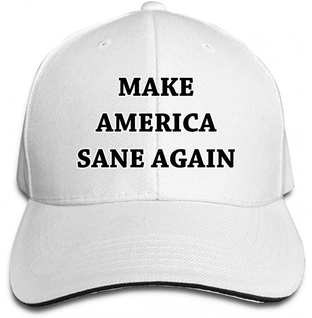 Baseball Caps Make America Sane Again The Latest Unisex Adult Adjustable Solid Color Cap Truck Driver Hat - White - CQ18O5GQI7W