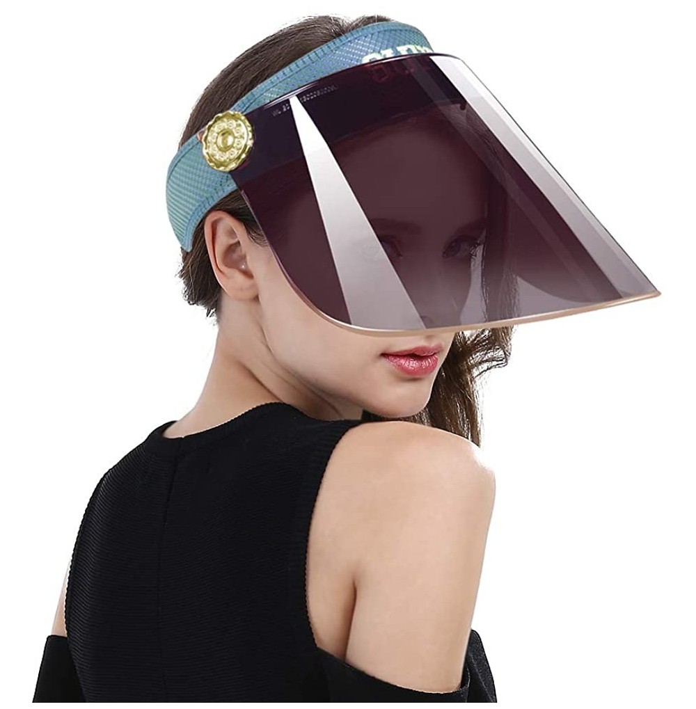 Visors Women Anti-UV Visor Hat UPF40+ Solar Sun Protection Headband Summer Cap - Blue - CT18SA55IWO