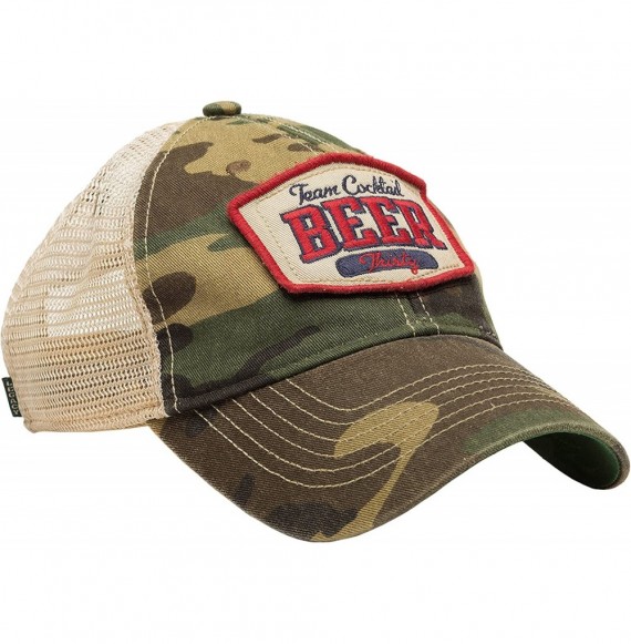 Baseball Caps Beer Thirty Mesh Trucker Hat - Camo Hat (Red w/Navy) - CN11MX7STTT