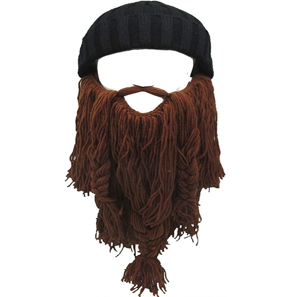 Skullies & Beanies Wig Beard Hats Handmade Knit Warm Winter Caps Ski Funny Mask Beanie for Men Women - Chz-coffee - C6189KMNAD2
