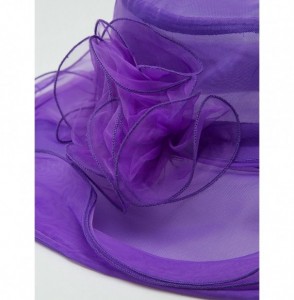 Sun Hats Kentucky Derby Hat Women Church Hat for Wedding Tea Party - Purple - CK184DXCCRN