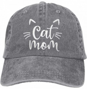 Baseball Caps Women's Cat Mom Embroidered Hat Adjustable Baseball Cap - Cat Mom Printing - Gray - C1196C5RLA4
