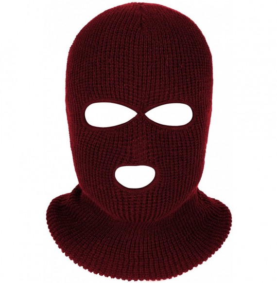 Balaclavas 3-Hole Knitted Full Face Cover Ski Mask- Adult Winter Balaclava Warm Knit Full Face Mask for Outdoor Sports - C618...