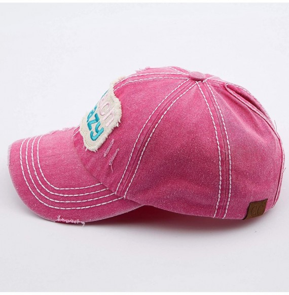 Baseball Caps Exclusives Hatsandscarf Washed Distressed Cotton Denim Ponytail Hat Adjustable Baseball Cap (BT-761) - C018RDRZUK4