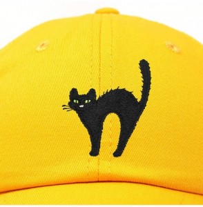 Baseball Caps Black Cat Hat Womens Halloween Baseball Cap - Gold - CH18Z4A4XUD