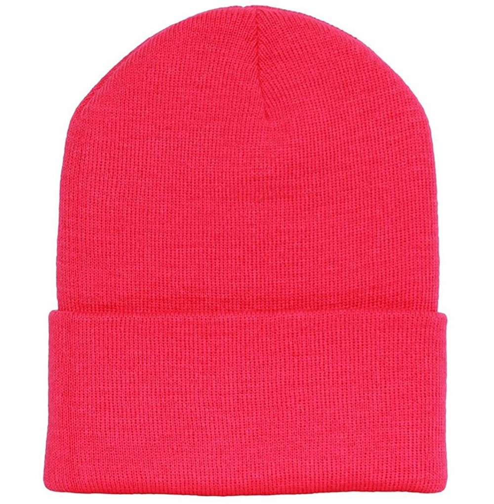 Skullies & Beanies Solid Winter Long Beanie (Comes in Many - Neon Pink - CD11Y94T71D