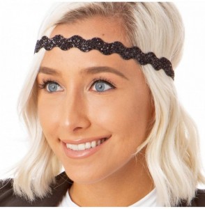 Headbands Women's Bling Glitter Adjustable No Slip Bulk Headbands Gift Sets 10pk - Wave Neutral 10pk - CZ12ID6YNPH