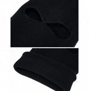 Balaclavas 2 Pieces Knitted Full Face Cover Ski Mask Winter Balaclava Face Mask for Adult Supplies - Black and Dark Blue - CA...