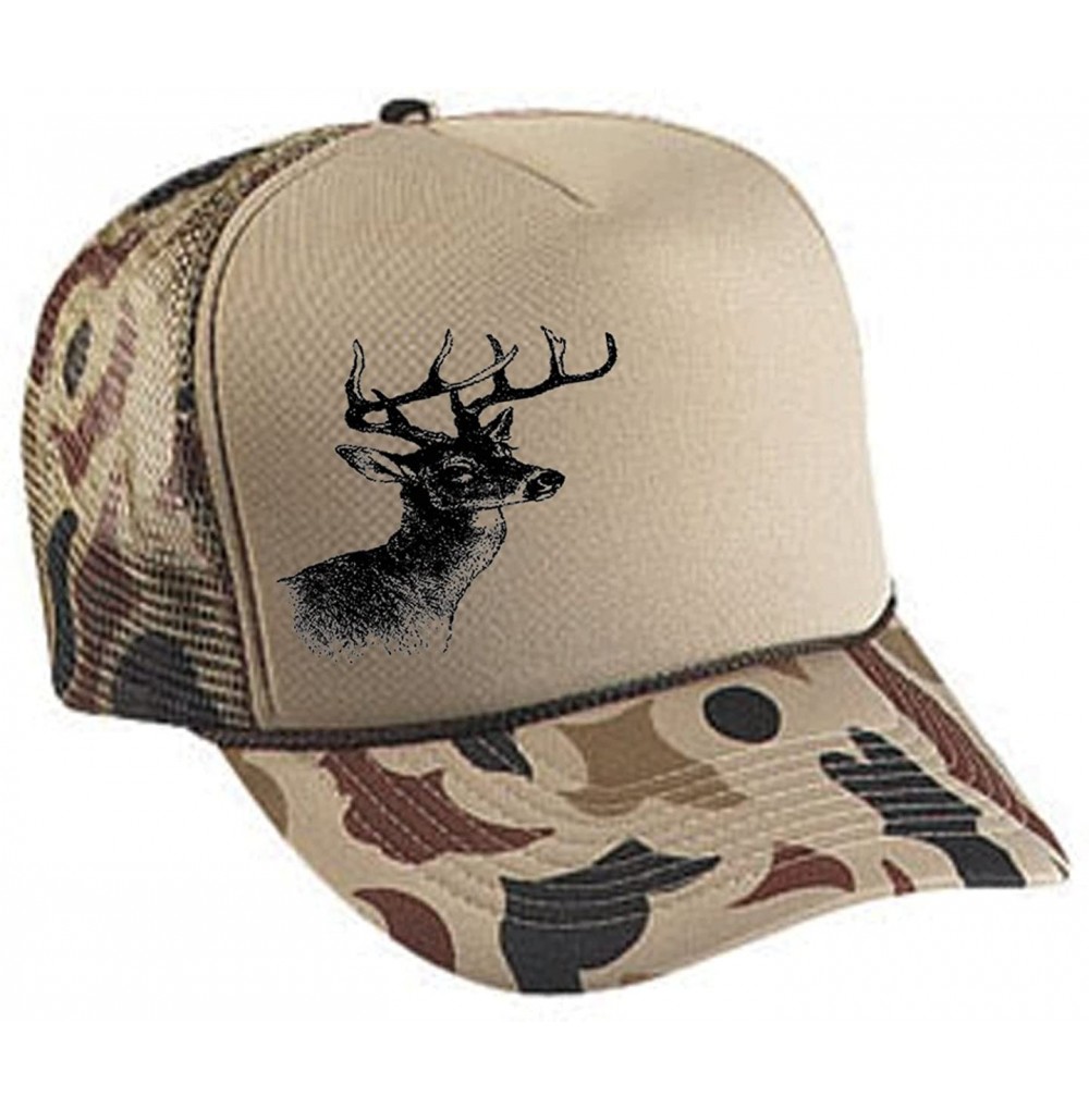 Baseball Caps Tan Camouflage Camo Deer Buck Mesh Trucker Hat Cap - CS11DITJZYJ