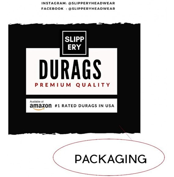 Skullies & Beanies Slippery Apparel - Velvet Premium Durag 360 Waves Extra Long Straps for Men Will Last for Years - CH180ICQIOG