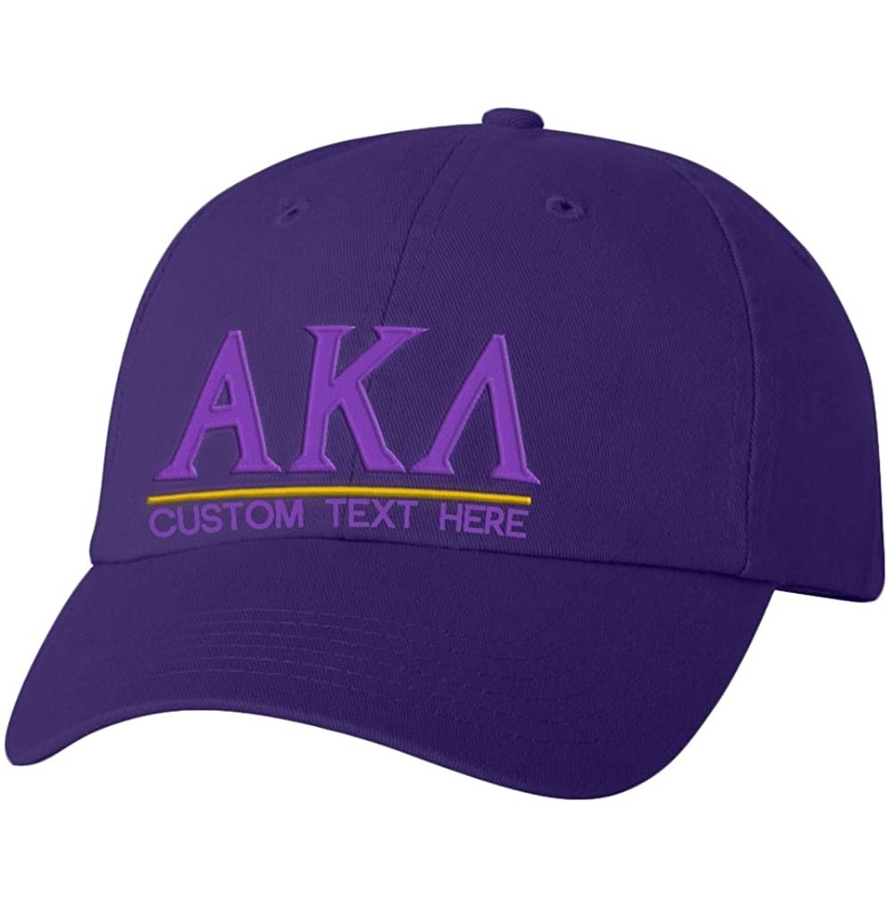 Skullies & Beanies Personalized Alpha Kappa Lambda Greek Line Hat - Purple - CF18CKA3HLU
