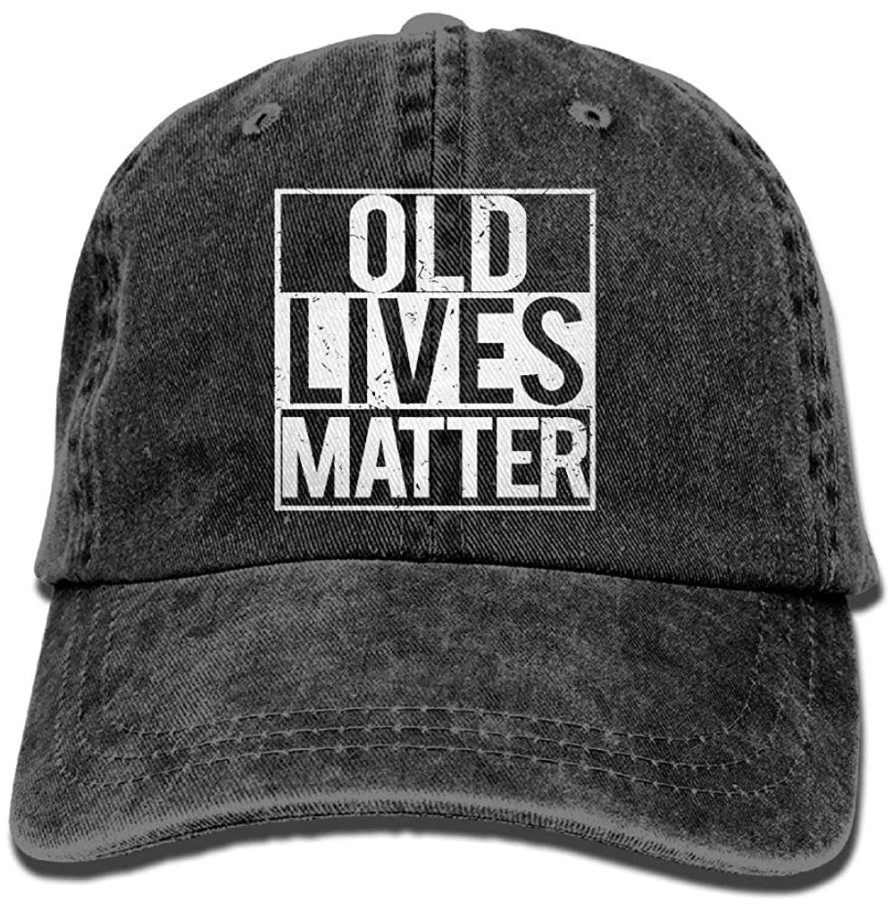 Baseball Caps Old Lives Matter Baseball Cap Dad Hat Adjustable Hat Low Profile Plain Cap - Black - CG18IM5M9I7