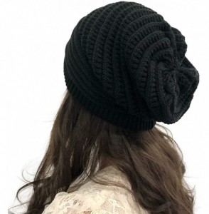 Skullies & Beanies Beanie Unisex Winter Cozy Cable Knit Hat for Women/Men - Black - CC18Z0M4C2K