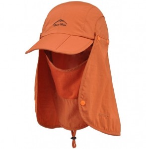 Baseball Caps UPF 50+ Summer Hat Neck Protection Flap Cap - Orange - CO11X0X98GX