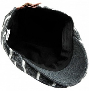 Newsboy Caps Newsboy Hats for Men-Plain Stripe Beret Cabbie Driving Gatsby Flat Cap - Style 8 Grey(woolen) - CE12N0GVM14