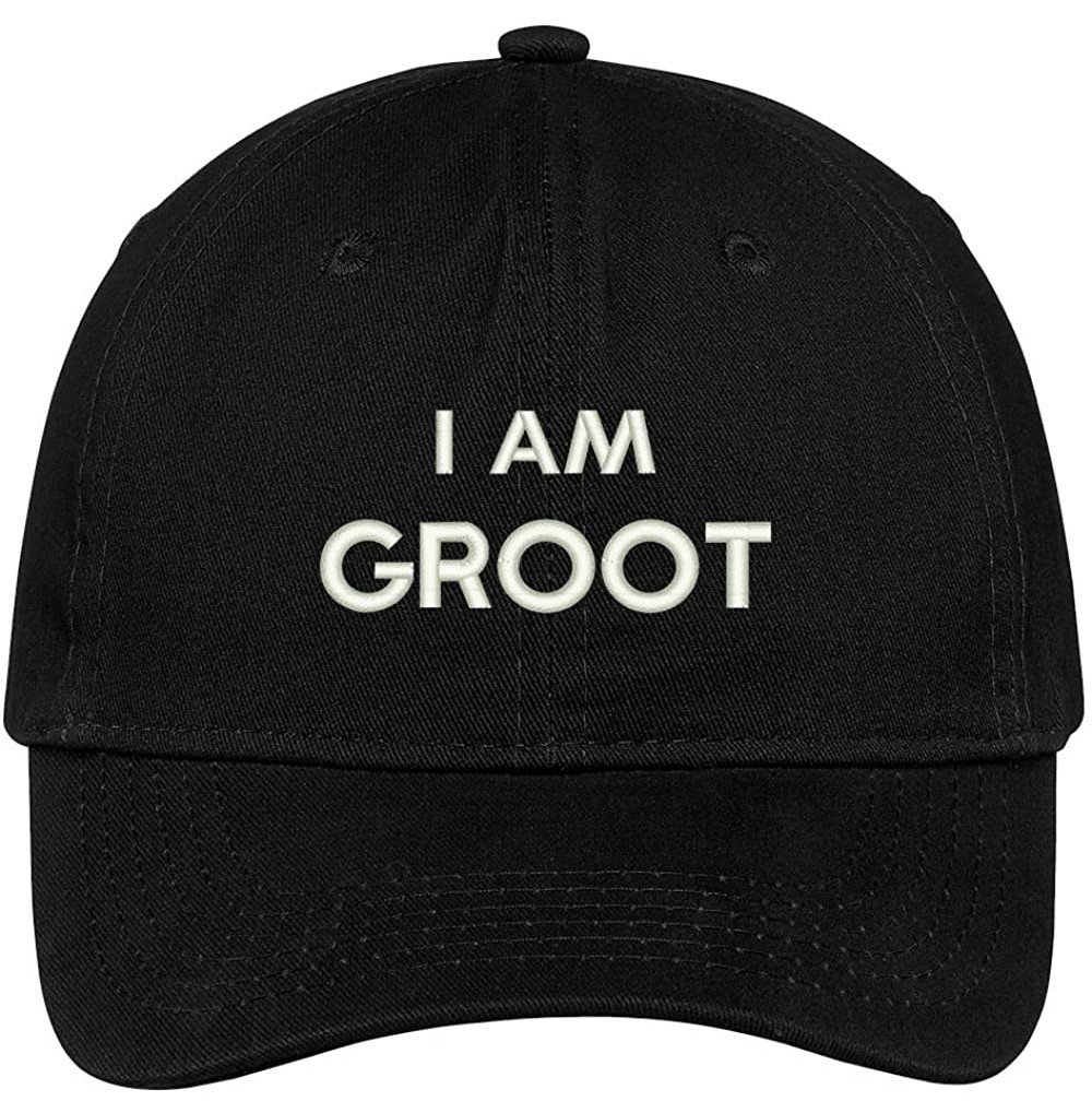 Baseball Caps I Am Groot Embroidered Soft Low Profile Adjustable Cotton Cap - Black - CM12O2G3WSI