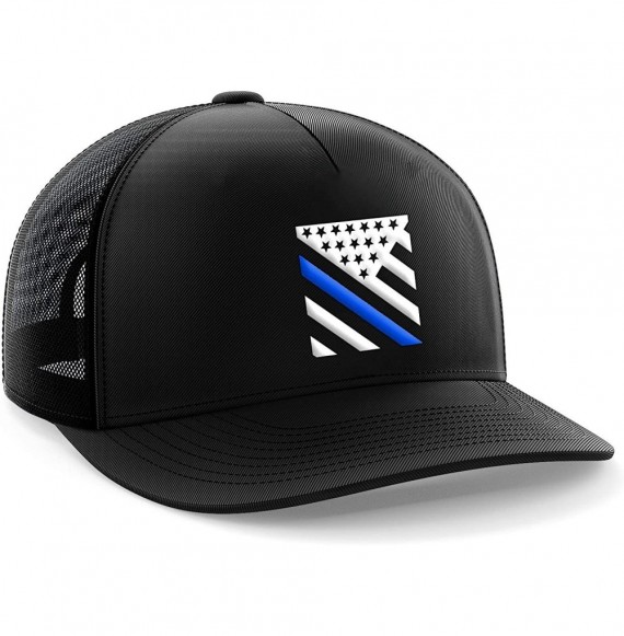 Baseball Caps American Flag Snapback Hat - Embossed Logo American Cap for Men Women Sports Outdoor - Blue Line Crest - C318E2...