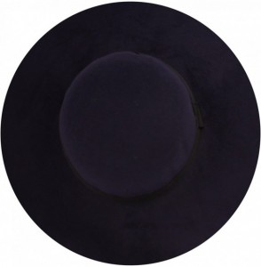 Fedoras Women's Felt Floppy Hat with Black Grograin Band - Navy - CO12MATNE8H