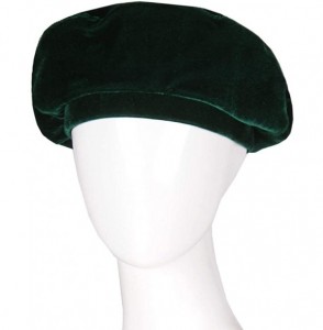 Berets Women Velvet Beanie Beret Cap Vintage Casual Military French Fashion Flat Hat - Green - CI1890GR8KH