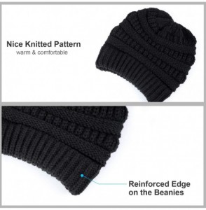 Skullies & Beanies Unisex Trendy Knit Beanie Hat Warm and Soft Skull Ski Cap for Women and Men - 09-black - CM1925Y4GMS