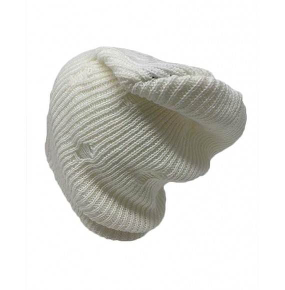 Skullies & Beanies Trendy Warm Soft Stretch Long Beanie - Ht18015white - C818Q0X6YX2