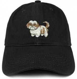 Baseball Caps Shih Tzu Embroidered Unstructured Cotton Dad Hat - Black - CZ18RYNRCOZ