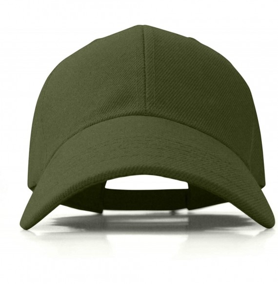 Baseball Caps Plain Baseball Cap Adjustable Men Women Unisex - Classic 6-Panel Hat - Outdoor Sports Wear - Olive - CY18HD8LNIC