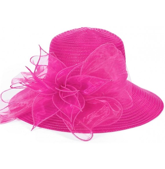 Bucket Hats Kentucky Derby Dress Church Cloche Hat Sweet Cute Floral Bucket Hat - Leaf-rose - CC189Z0TOOC