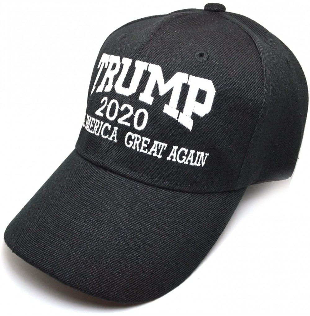 Baseball Caps AblessYo Trump 2020 Make America Great Again Curved Baseball Cap Hat AYO1105 - Black - C518D9HQKA4