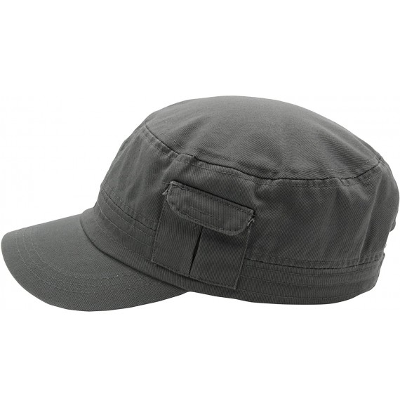 Baseball Caps Cadet Army Cap - Military Cotton Hat - Dark Grey2 - C212GW5UVEN
