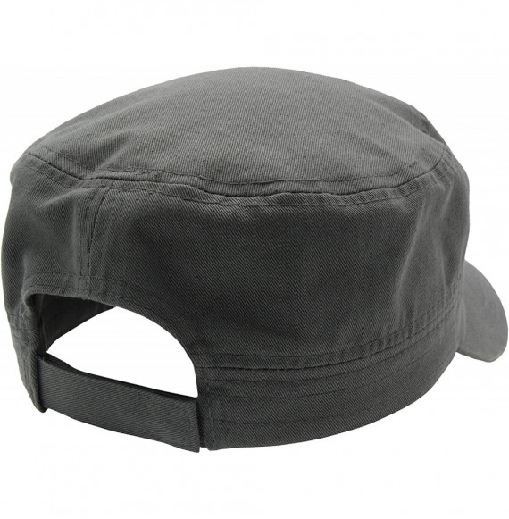 Baseball Caps Cadet Army Cap - Military Cotton Hat - Dark Grey2 - C212GW5UVEN