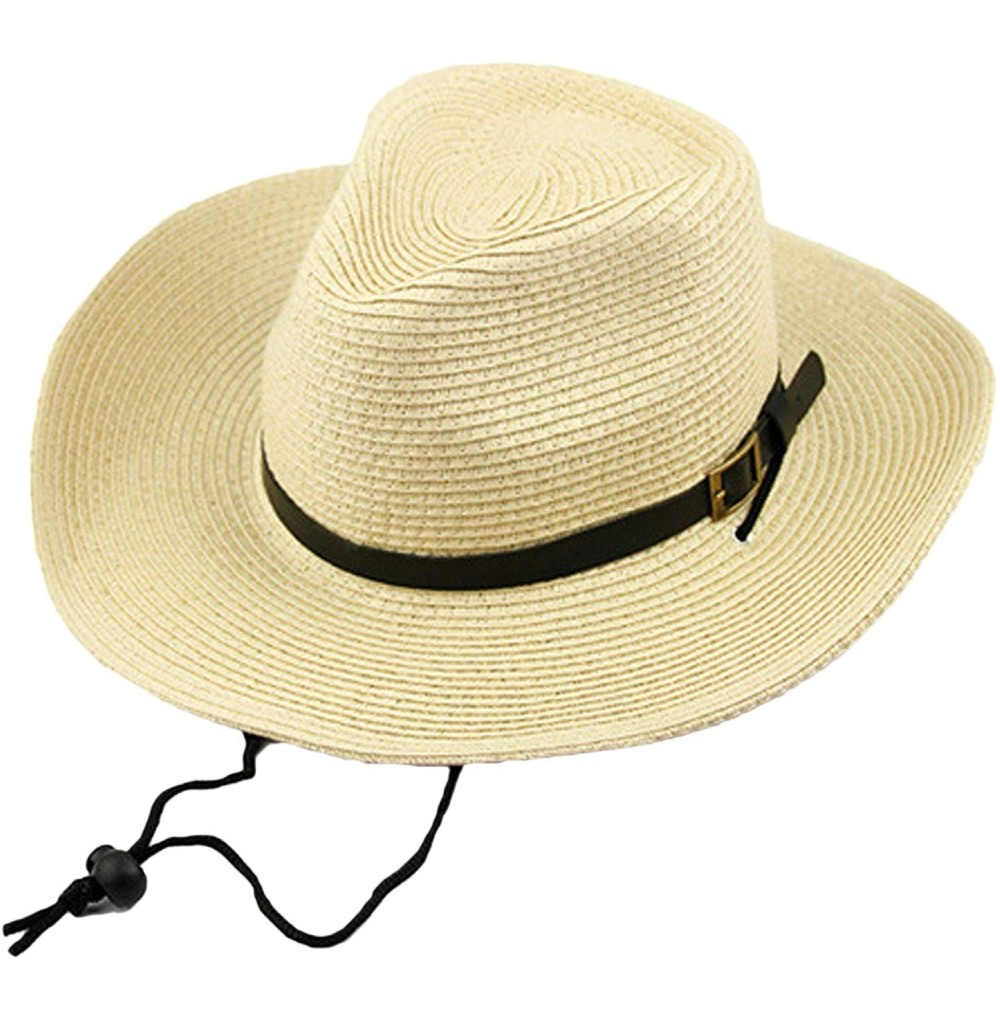 Sun Hats Women's Wide Brim Floppy Summer Sun Hat UPF 50+ Beach Staw Hat - Beige - CP18RIURNLK