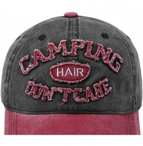 Baseball Caps Distressed Baseball Cap Washed Cotton Vintage Dad Hat Women Men Camping Hair Don't Care Trucker Hat - CQ18U8YXMD9