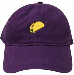 Baseball Caps Taco Emoji Cotton Baseball Cap Dad Hats - Purple - CI12M0SR5YP
