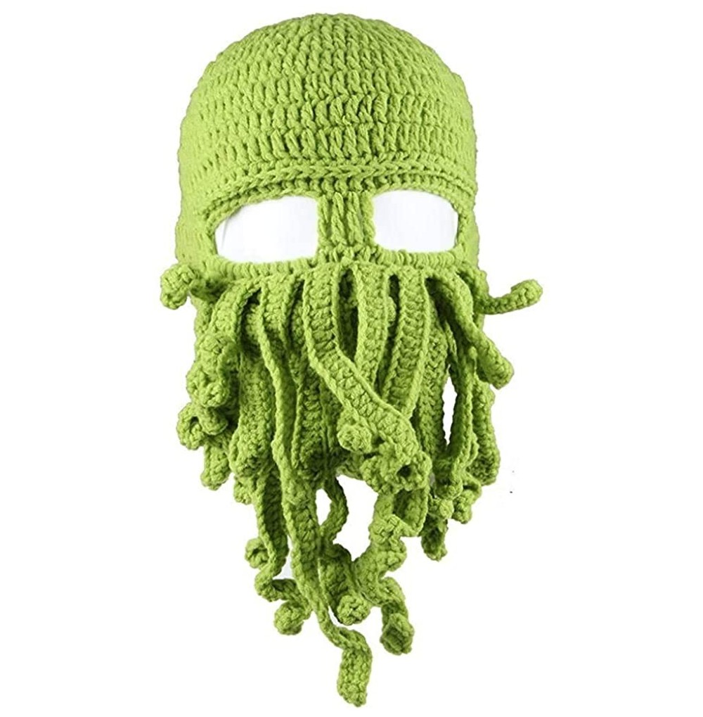 Skullies & Beanies Unisex Barbarian Knit Beanie Octopus - Green - CJ129QFF1U5