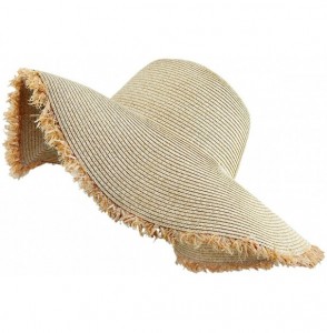 Sun Hats Women's Foldable Beach Cap-Wide Brim Roll Up Straw Sun Hat for Small Head Size - "04-beige(5.10"" Brim)" - CM12E2C4GRB