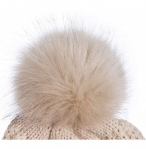Skullies & Beanies Womens Winter Slouchy Beanie Hat- Knit Warm Fleece Lined Thick Thermal Soft Ski Cap with Pom Pom - Confett...