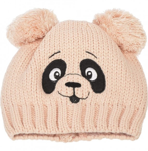 Skullies & Beanies Women Panda Knitted Hat Animal Beanie White NO Lined Winter - Light Pink - CR19262EAMT