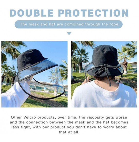 Sun Hats Removable Protective Hat Face Safeguard- Anti-Fog Dustproof Sun Bucket Cap - Beige - CY197KYC30H