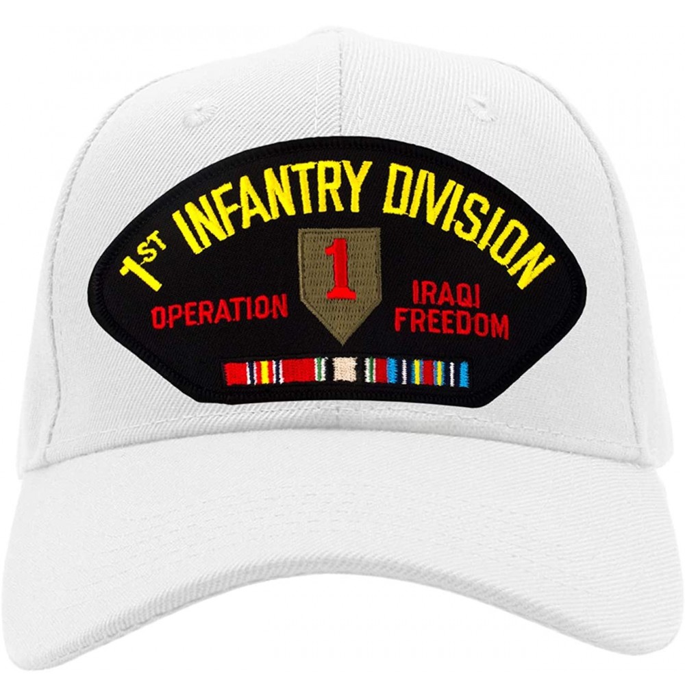 Baseball Caps 1st Infantry Division - Operation Iraqi Freedom Hat/Ballcap Adjustable One Size Fits Most - White - C118TMHQYNY