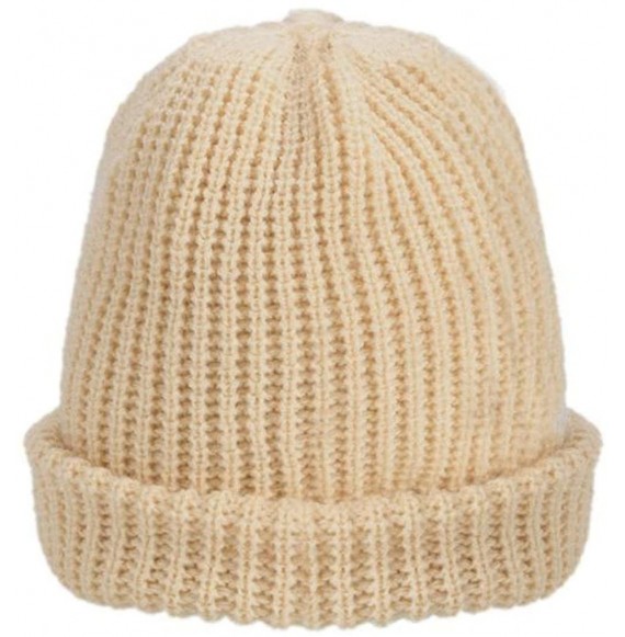 Skullies & Beanies Beanie Oversized Cap-Unisex Cable Knit Crochet Hat Chunky Soft Slouchy Warm Baggy Beanie Ski Hats - Beige ...