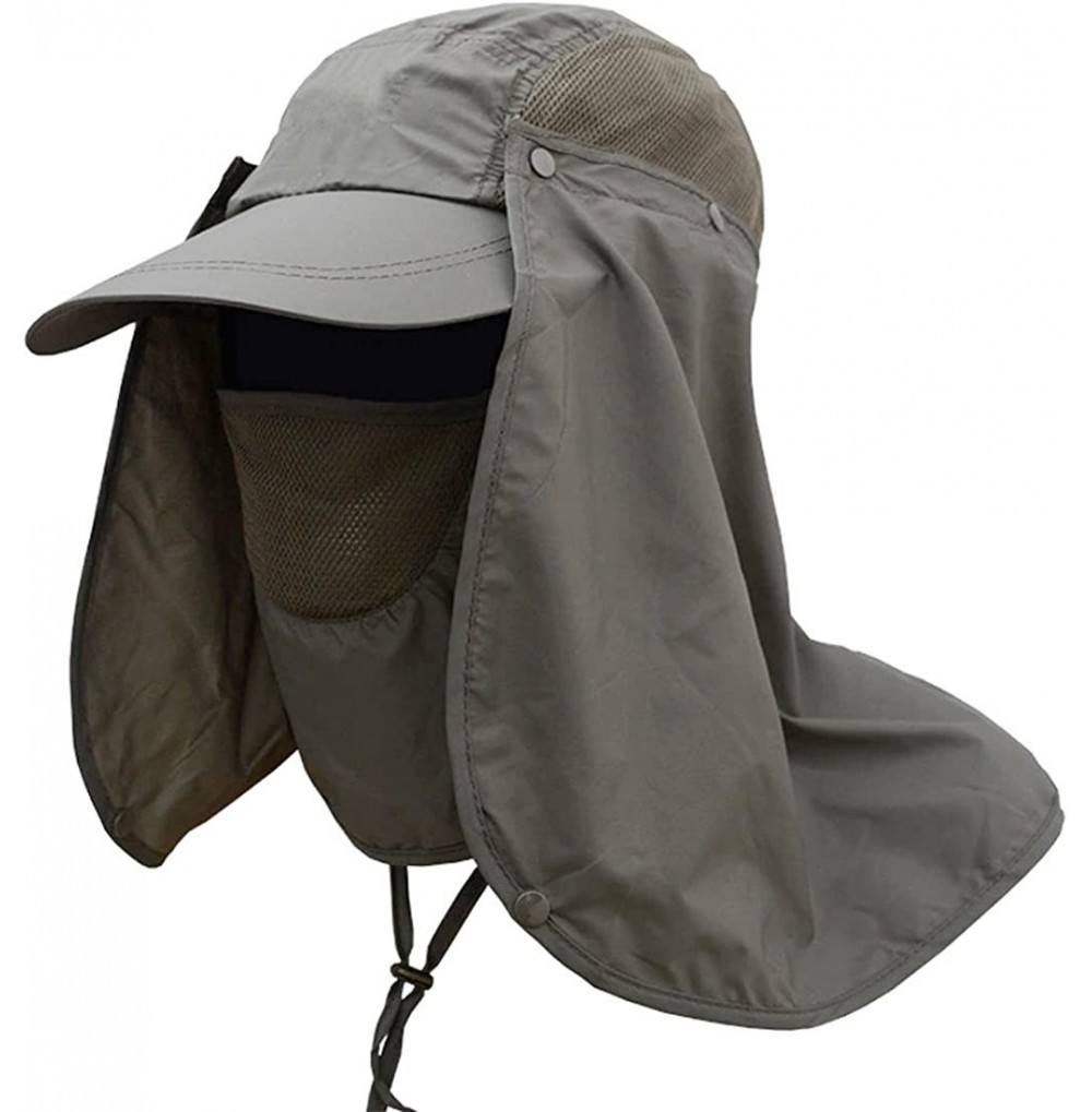 Sun Hats UPF 50+ Sun Hat with Neck Flap Removable Multifunction Outdoor Sport Summer Cap - Army Green - CI184QRD93X