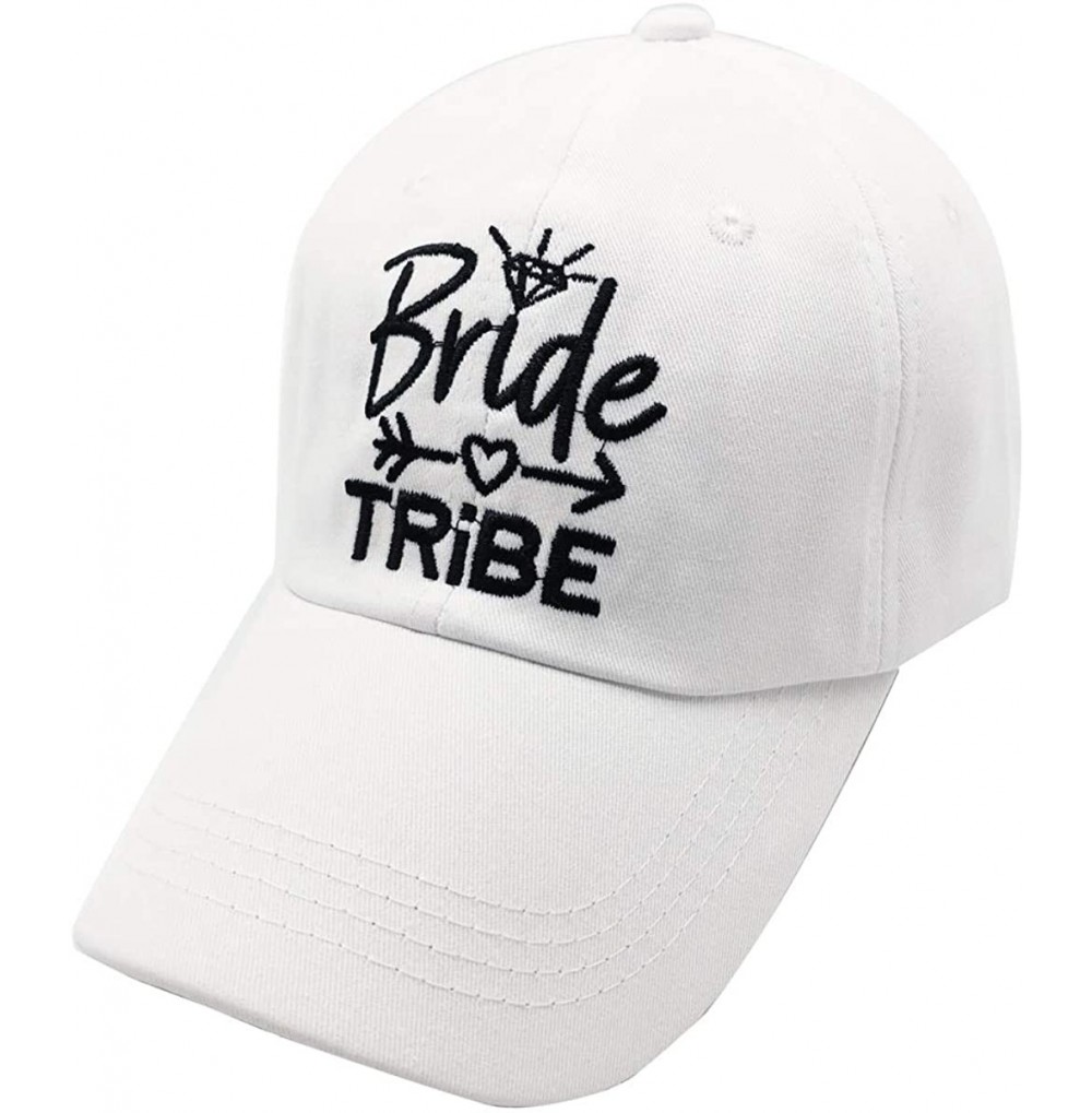Baseball Caps Women's Bride Hat Embroidered Distressed Tribe Baseball Cap for Wedding Party - Tribe - White - CK18WKLT8YZ