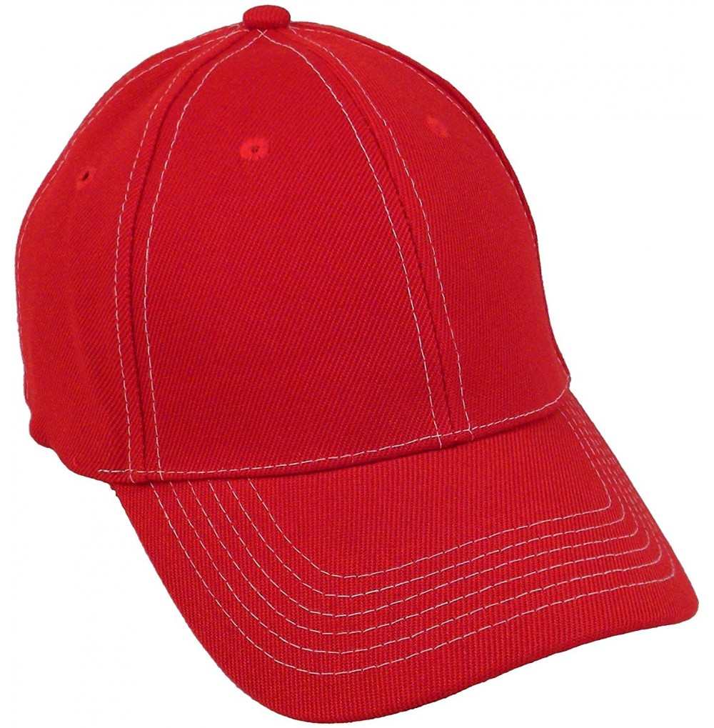 Baseball Caps Contrast Color Stitch Baseball/Ball Caps - Assorted Two Tone Designs - Red/White - CG11ECTGKDD