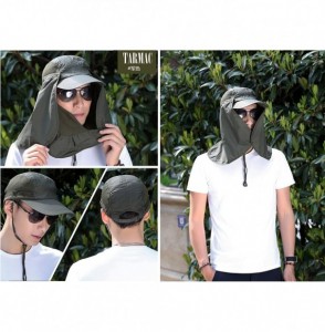 Sun Hats UPF 50+ Sun Hat with Neck Flap Removable Multifunction Outdoor Sport Summer Cap - Army Green - CI184QRD93X
