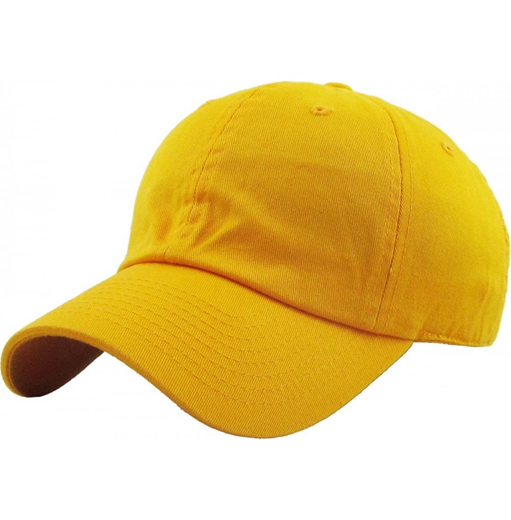 Baseball Caps Dad Hat Adjustable Plain Cotton Cap Polo Style Low Profile Baseball Caps Unstructured - Gold - CY12FOW5NMP