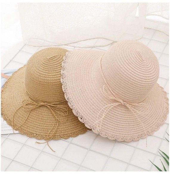 Sun Hats Cute Girls Sunhat Straw Hat Tea Party Hat Set with Purse - Adult-bare Pink 3 - CD193X2RO6E