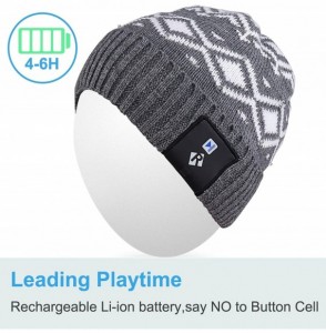 Skullies & Beanies Light Up Beanie Hat Stylish Unisex LED Knit Cap for Indoor and Outdoor - Lb004-gray-string - CB186LDKS82